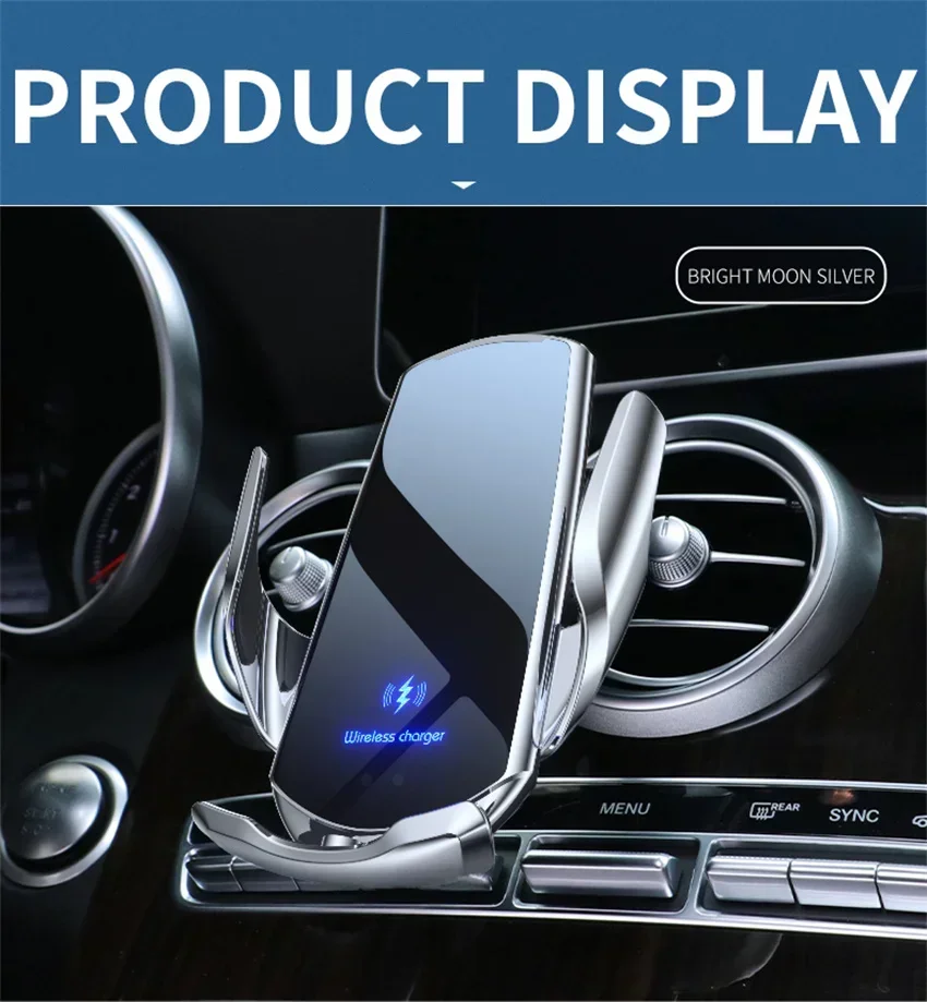 Car Wireless Charger Air Vent Phone Holder 15W Induction